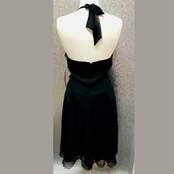 NWT $138 Philip Decaprio Black Silk Halter Dress 8 - Picture 4 of 9